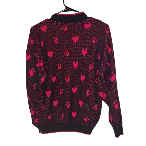 Vintage Feline Love Sweater in Pink and Black - Picture 3 of 3